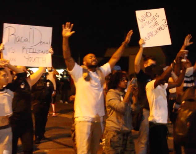 Protesters in Ferguson, MO Protesters in Ferguson, MO